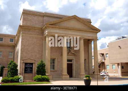 Neoclassical Brick Building with Columns and Pediment Downtown Jackson MS Stock Photo