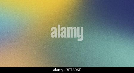 Grainy abstract background with a soft blue, teal and yellow color gradient Stock Photo