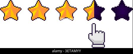 Pixel Star Rating Cursor Interface Vector Stock Vector