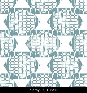 Seamless vector geometric pattern with repeating blue lattice circles in a clean horizontal layout. Modern abstract design ideal for digital Stock Vector