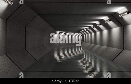Background wallpaper concrete storm tunnels Stock Photo