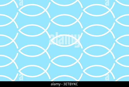 Minimal Christian Fish Seamless Pattern Background Vector Illustration Stock Vector