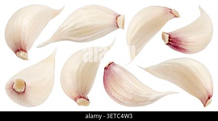 Garlic cloves isolated on white background with clipping path Stock Photo