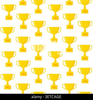 Seamless trophy pattern illustration for wallpapers, textiles, packaging, branding, and decor Stock Vector
