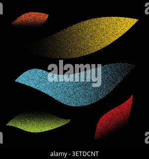 Abstract Colorful Stipple Gradient Blob Shapes Collection Stock Vector