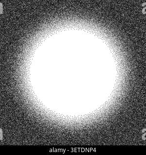 Abstract Circular Stipple Frame Texture Background Design Stock Vector