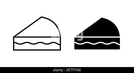Cake-slice icon silhouette vector set. thin line pack. Stock Vector