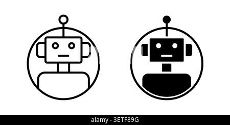 Chatbot speech bubble icon silhouette vector set. thin line pack. Stock Vector