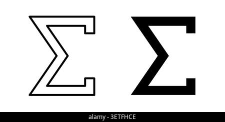 Sigma icon silhouette vector set. thin line pack. Stock Vector