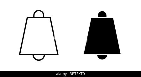 Cowbell icon silhouette vector set. thin line pack. Stock Vector