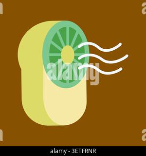 Minimalist fan vector illustration with air breeze Stock Vector