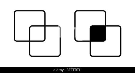 Merge icon silhouette vector set. thin line pack. Stock Vector