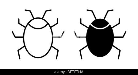 Bugs icon silhouette vector set. thin line pack. Stock Vector