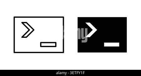 Terminal icon silhouette vector set. thin line pack. Stock Vector