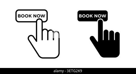 online booking icon silhouette vector set. thin line pack. Stock Vector
