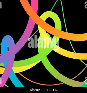 Decorative bright gradient zigzag bands illustration for branding projects, creative layouts, and modern visual branding. Stock Vector