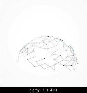 Polygonal Semi Sphere vector background with clean editable vector shapes for microstock and commercial design projects. Stock Vector