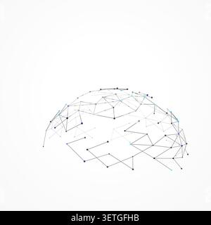 Polygonal Semi Sphere vector background with clean editable vector shapes for microstock and commercial design projects. Stock Vector