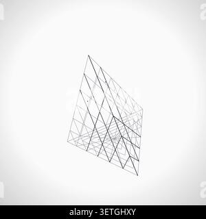 Wire Pyramid vector background with minimal abstract composition for microstock and commercial design projects. Stock Vector