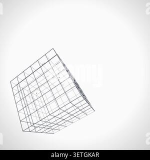 Wire Cube vector background with crisp scalable linework for microstock and commercial design projects. Stock Vector