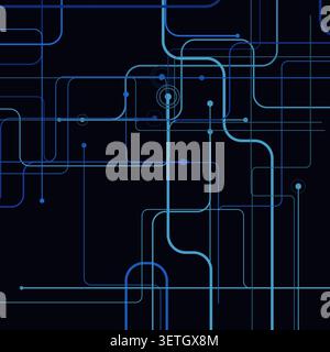 Decorative circuit line dots illustration for presentation covers, creative layouts, and modern visual branding. Stock Vector