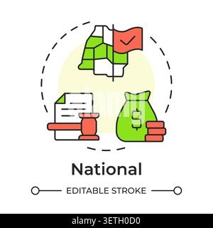 National multi color concept icon Stock Vector