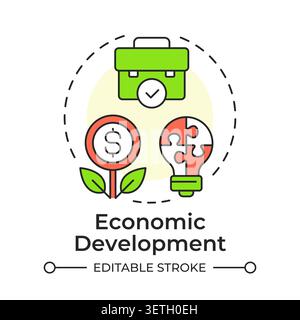 Economic development multi color concept icon Stock Vector