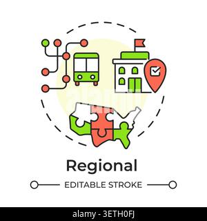 Regional multi color concept icon Stock Vector