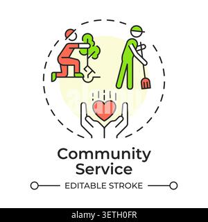 Community service multi color concept icon Stock Vector