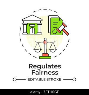 Regulates fairness multi color concept icon Stock Vector