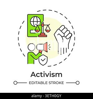 Activism multi color concept icon Stock Vector
