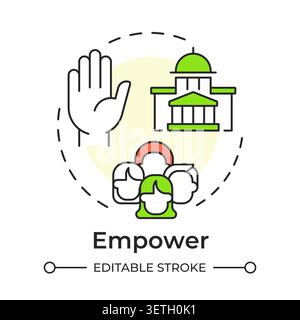 Empower multi color concept icon Stock Vector