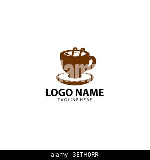 coffee pool logo Design vector Stock Vector