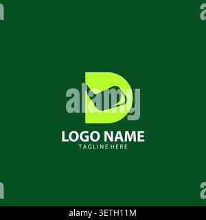 golf sports inspiration illustration logo with letter D Stock Vector