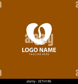 Coffee love logo design illustration. Coffee bean design with heart love vector icon symbol Stock Vector