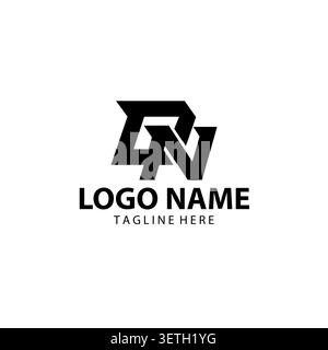 Initial Letter DN or ND Monogram Logo Design Vector Stock Vector
