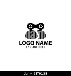 A simple line drawing of two connected people icons Stock Vector