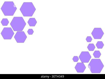 clean purple polygonal elements arranged in decorative groups. modern flat design style for business presentations or scientific diagrams. high contra Stock Vector