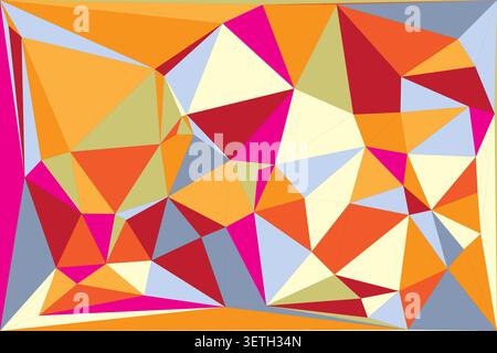 Abstract geometric mosaic background. polygons and triangles create modern art design. vibrant colorful pattern. dynamic shapes and lines. contemporar Stock Vector