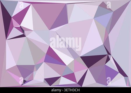 Abstract geometric pattern in shades of purple and pink creating a faceted low poly background, modern polygonal texture for digital projects or artis Stock Vector