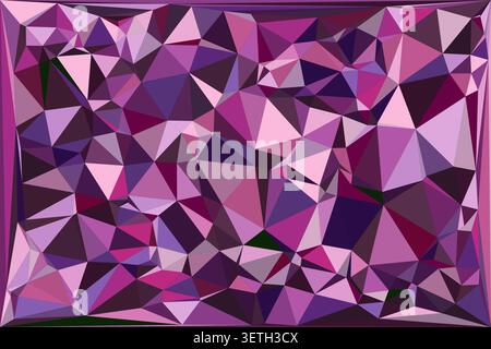 Sophisticated low poly design exploring shades of lavender and dark plum, complex web of crystalline shards generates mesmerizing texture, elegant dig Stock Vector