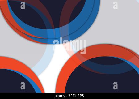 Modern abstract backdrop, overlapping circles, vibrant color accents, graphic design elements, creative layout, smooth shapes, light gray. Stock Vector