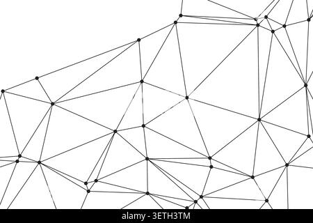 Sophisticated monochrome abstract composition of interconnected points. Versatile layout for technological presentations, scientific research covers, Stock Vector