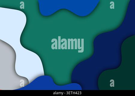 Abstract background with paper cut effect. modern artistic design. colorful wavy shapes with shadows. contemporary art style illustration. dynamic com Stock Vector