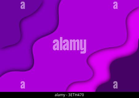 Dynamic composition of fluid shapes in bold purple and pink tones. Smooth, flowing lines and subtle shadows create a modern, energetic backdrop. Stock Vector