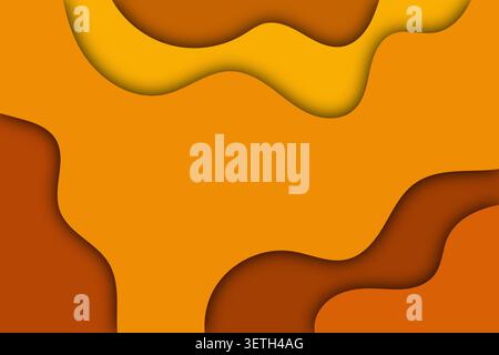 Vibrant abstract design with overlapping organic forms in warm hues of orange and yellow. Soft shadows create depth and visual interest. Stock Vector