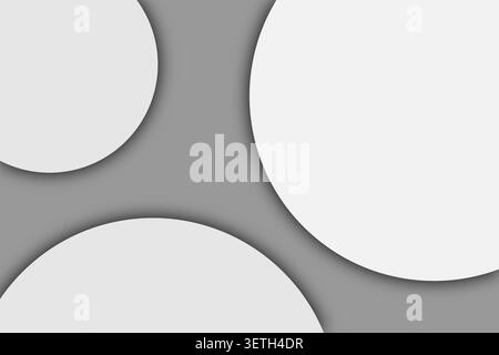 clean corporate background featuring circular paper cutouts, elegant monochromatic color scheme, professional minimalist design, subtle light grey ton Stock Vector