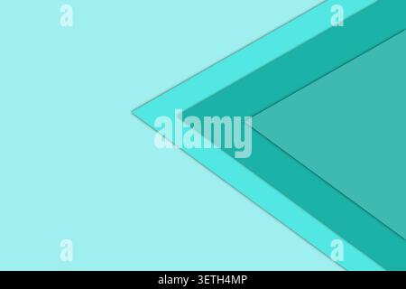 Geometric layers with clean edges and soft shadows. Shades of blue and teal create depth. Abstract background with clean lines. Stock Vector
