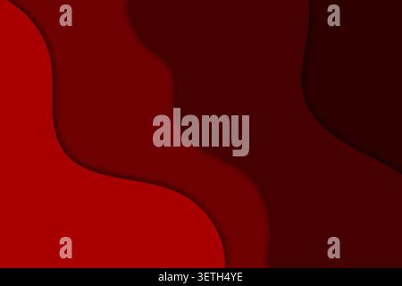 deep red paper layers with soft drop shadows. elegant monochromatic aesthetic for luxury branding. sophisticated wave patterns providing a rich textur Stock Vector