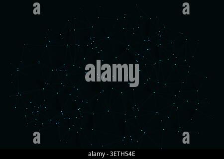 Sophisticated black background featuring subtle blue points of light and geometric connections representing deep web structures hidden data patterns a Stock Vector